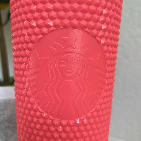 ❗️STARBUCKS DRAGON FRUIT PINK STUDDED BLING STRAW TUMBLER COLD CUP - Picture 3 of 8